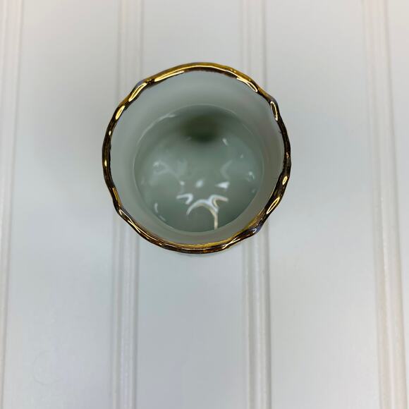 Blue Violet Posey Handpainted Small Cup Gold Trim 2.75" x 2" - Picture 5 of 8